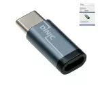 Adapter, USB C Stecker auf Micro USB Buchse Alu, space grau, DINIC Box